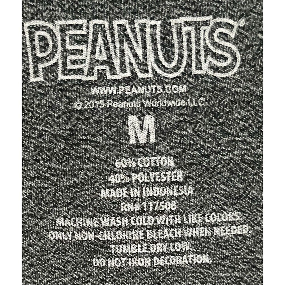 Peanuts Worldwide LLC Unisex Peanuts Gray Graphic T-Shirt Cotton Blend Size M - Picture 3 of 6